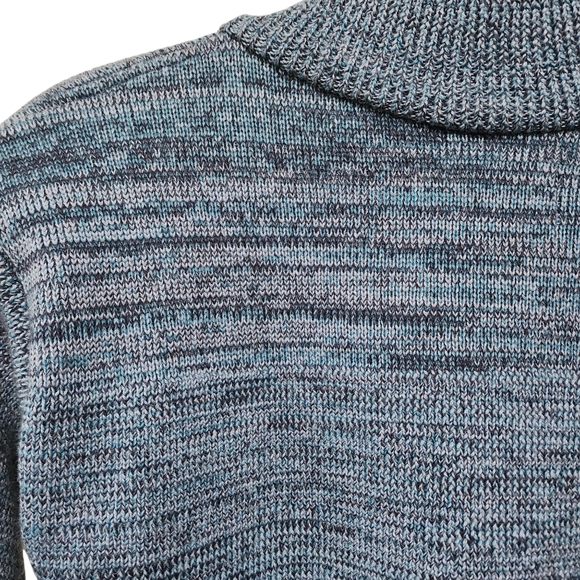 Pollen Sweaters Pure Washable Wool Zipper Cartigan Blue, Small - Picture 5 of 6